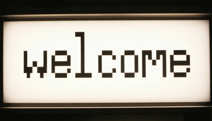 a digital sign that says welcome